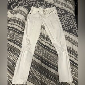 Express 2R white cropped jeans